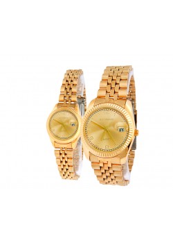 Extreme Gold plated Pair Watch For Men&Women, E1039G/1039L
